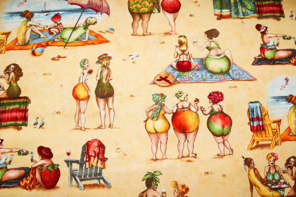 Designer- Baumwollstoff Beach Ladies (10 cm)
